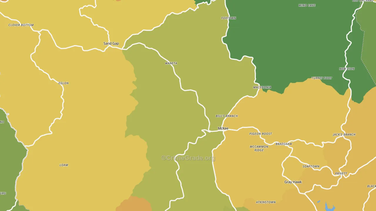 40447, KY Map of Vehicle Theft Rates