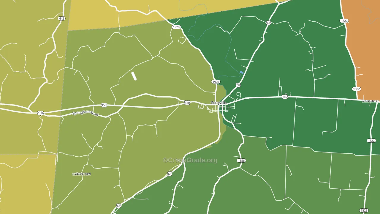 40468, KY Map of Vehicle Theft Rates