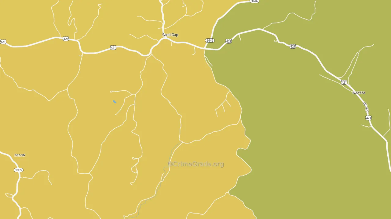 40481, KY Map of Vehicle Theft Rates