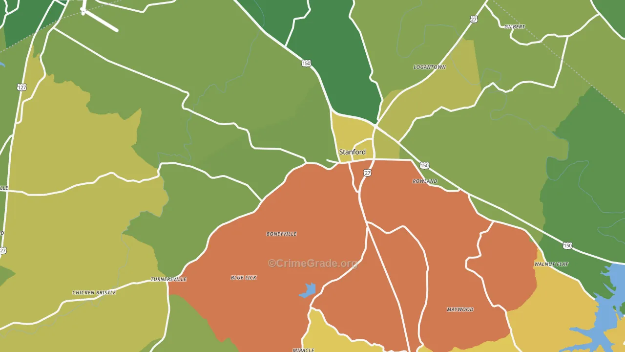 40484, KY Map of Vehicle Theft Rates