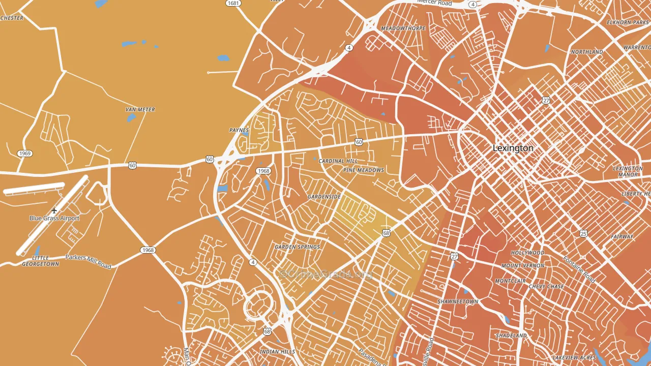 40504, KY Map of Vehicle Theft Rates