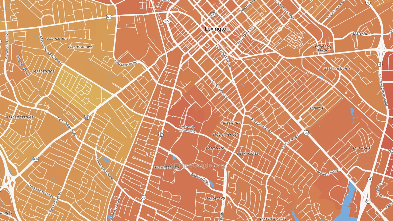 40506, KY Map of Vehicle Theft Rates