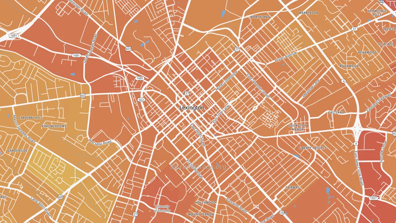 40507, KY Map of Vehicle Theft Rates