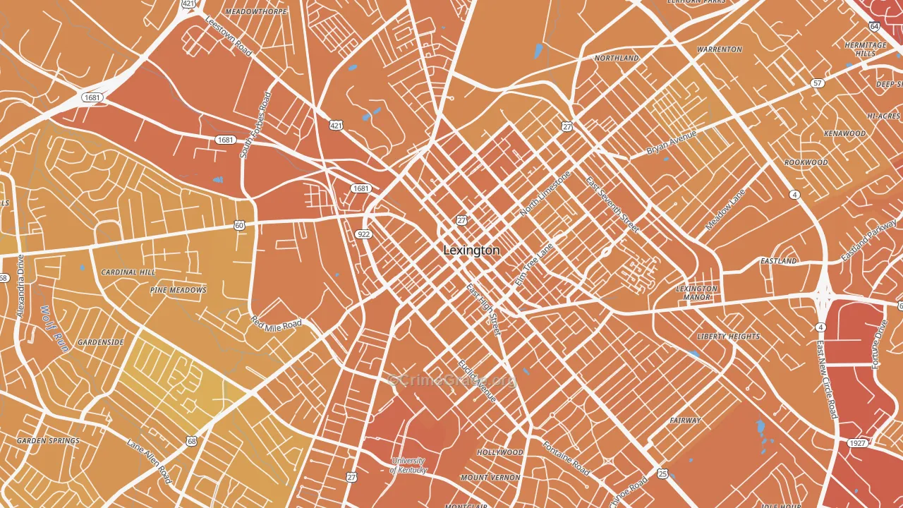 40508, KY Map of Vehicle Theft Rates