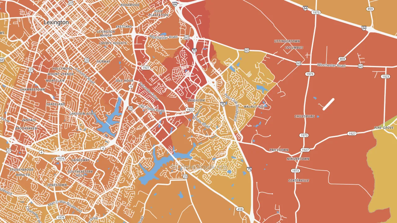 40509, KY Map of Vehicle Theft Rates
