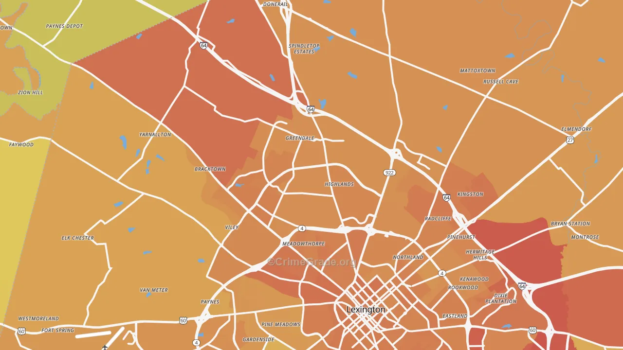 40511, KY Map of Vehicle Theft Rates