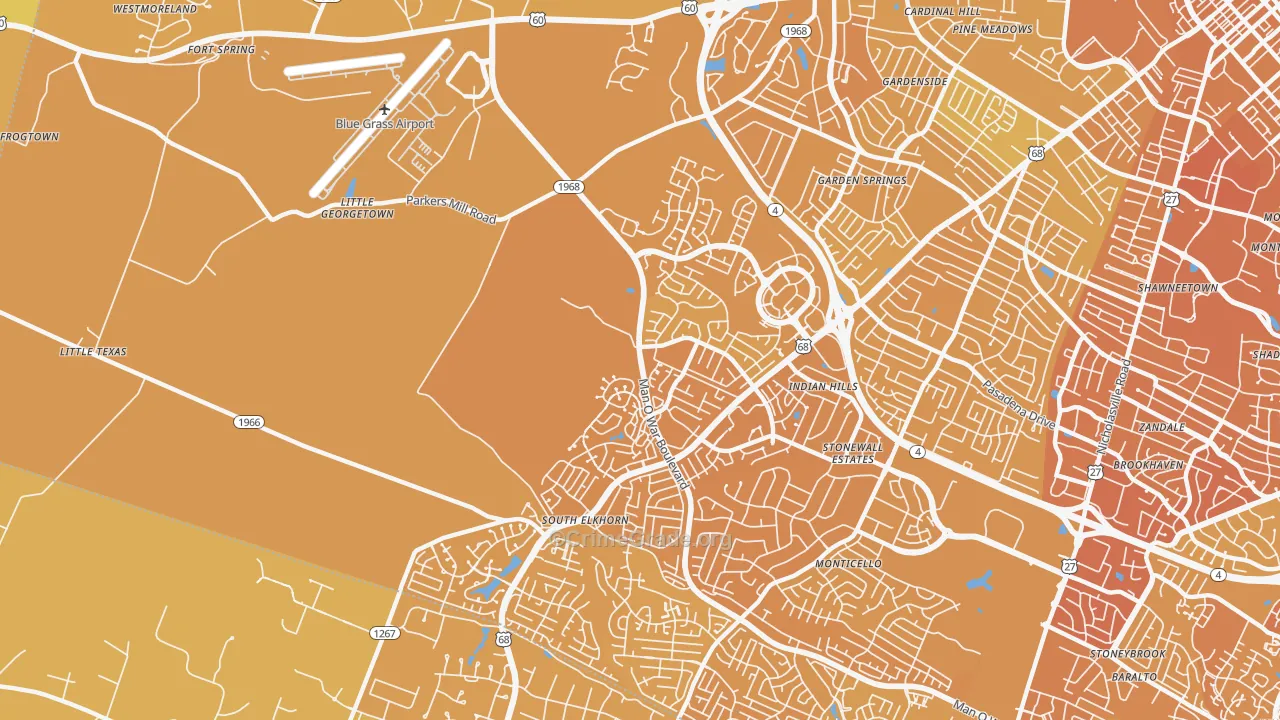 40513, KY Map of Vehicle Theft Rates