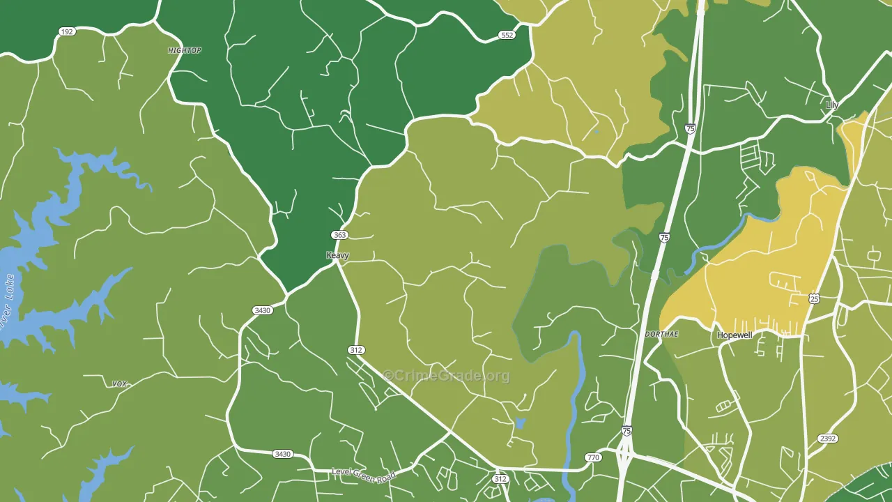 40737, KY Map of Vehicle Theft Rates