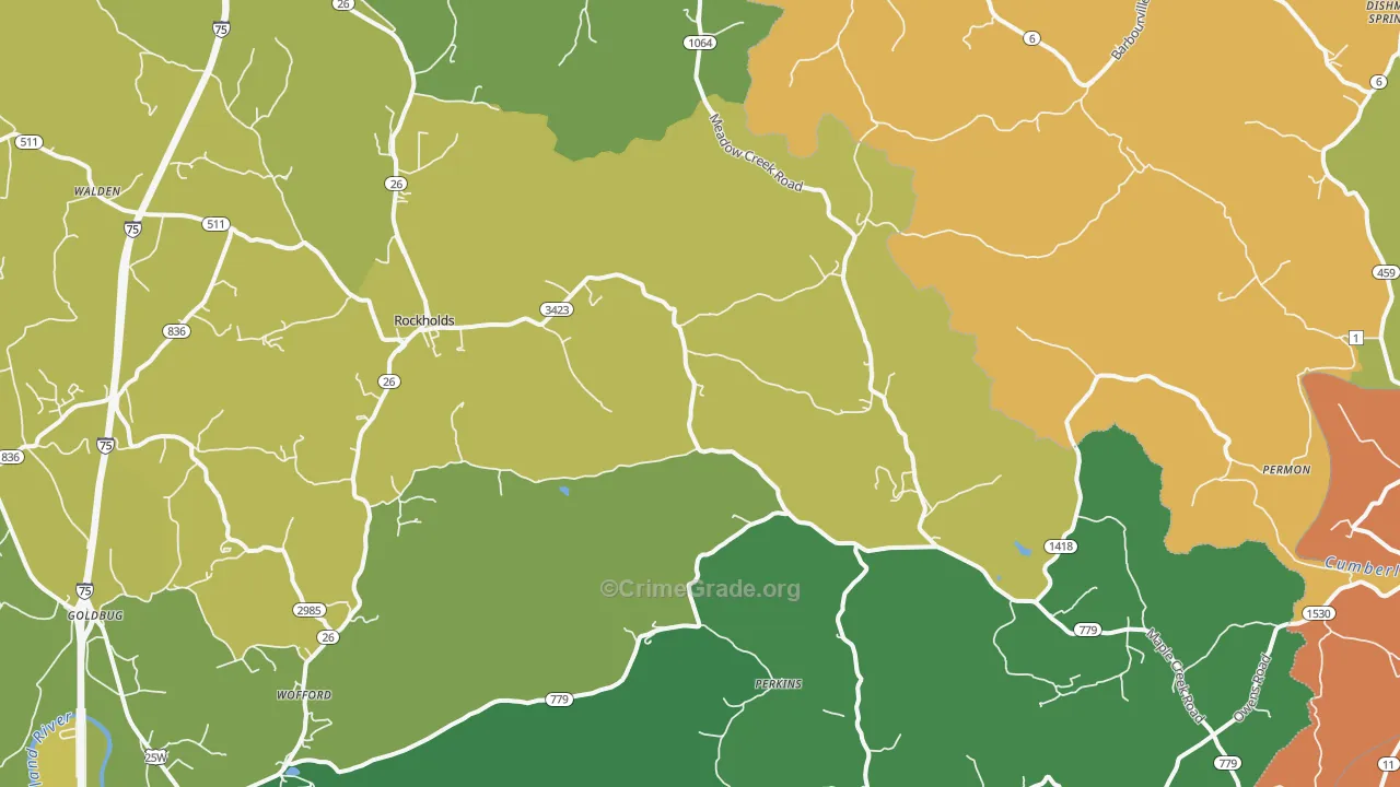 40759, KY Map of Vehicle Theft Rates