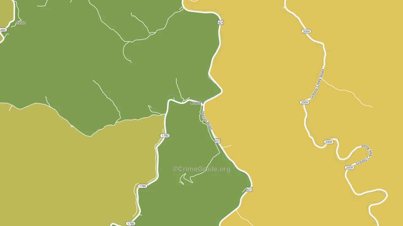 40803, KY Map of Vehicle Theft Rates