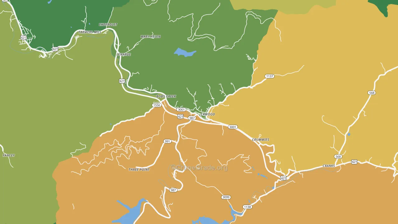 40815, KY Map of Vehicle Theft Rates
