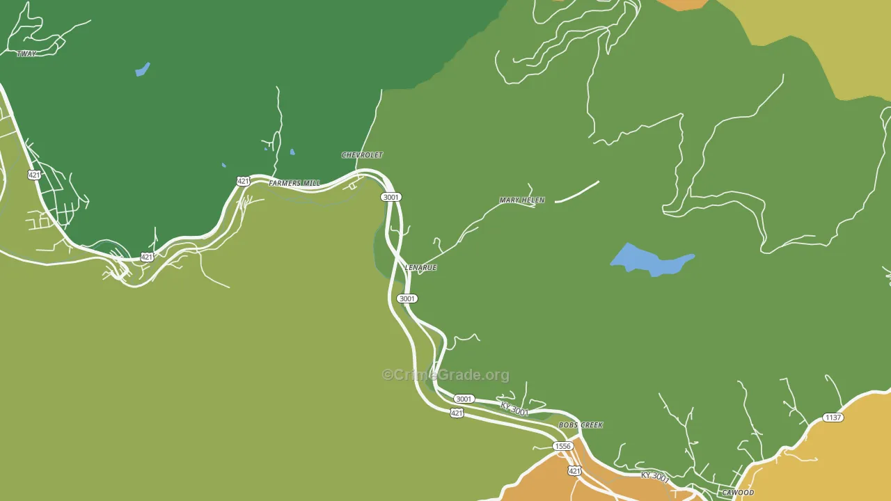 40818, KY Map of Vehicle Theft Rates