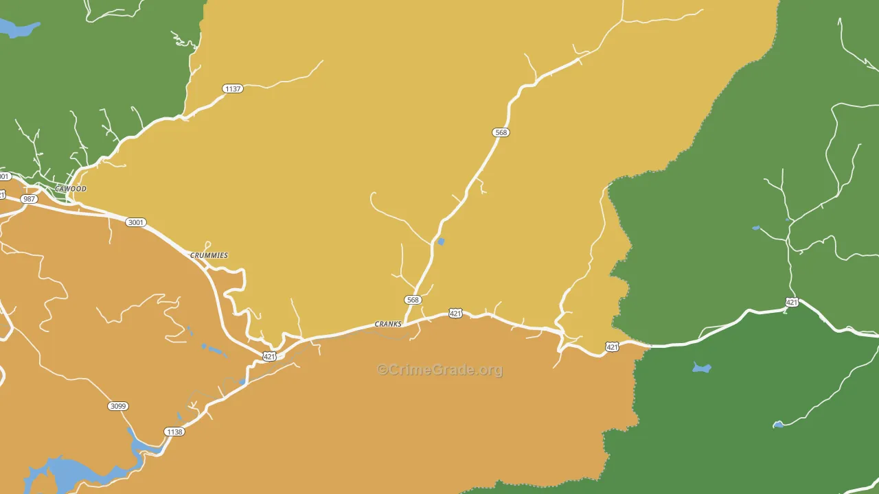 40820, KY Map of Vehicle Theft Rates
