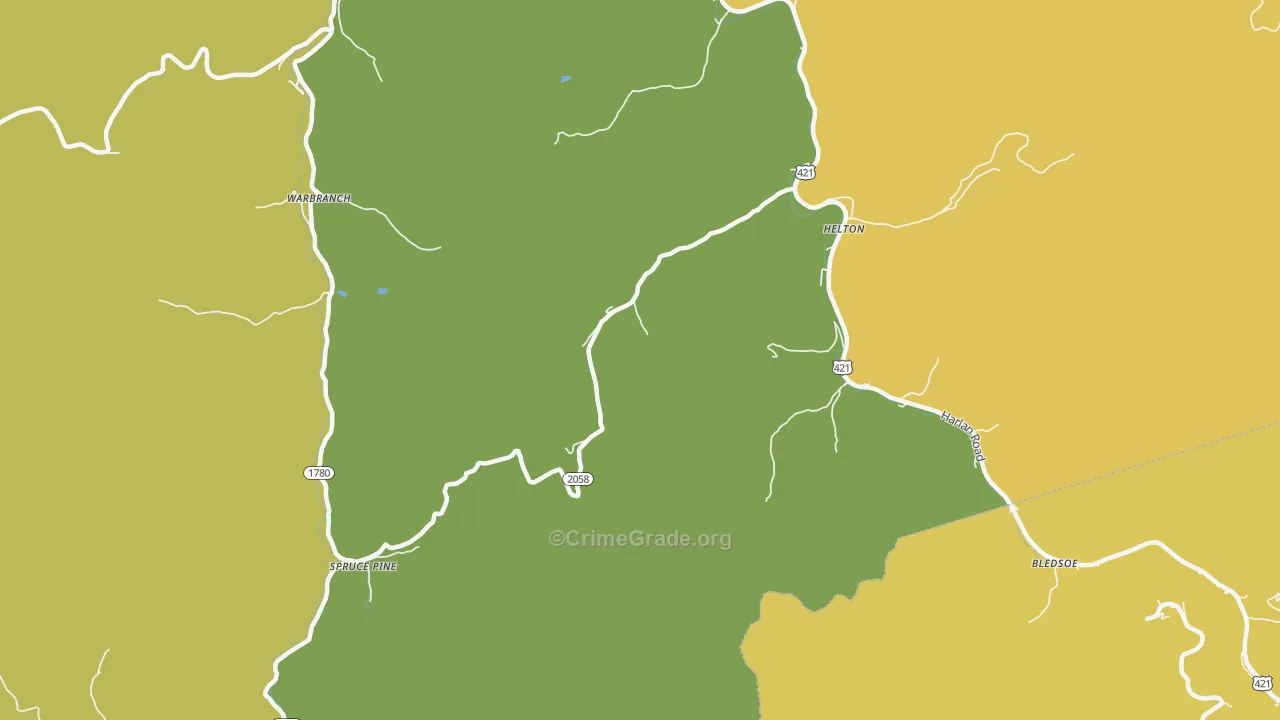 40840, KY Map of Vehicle Theft Rates