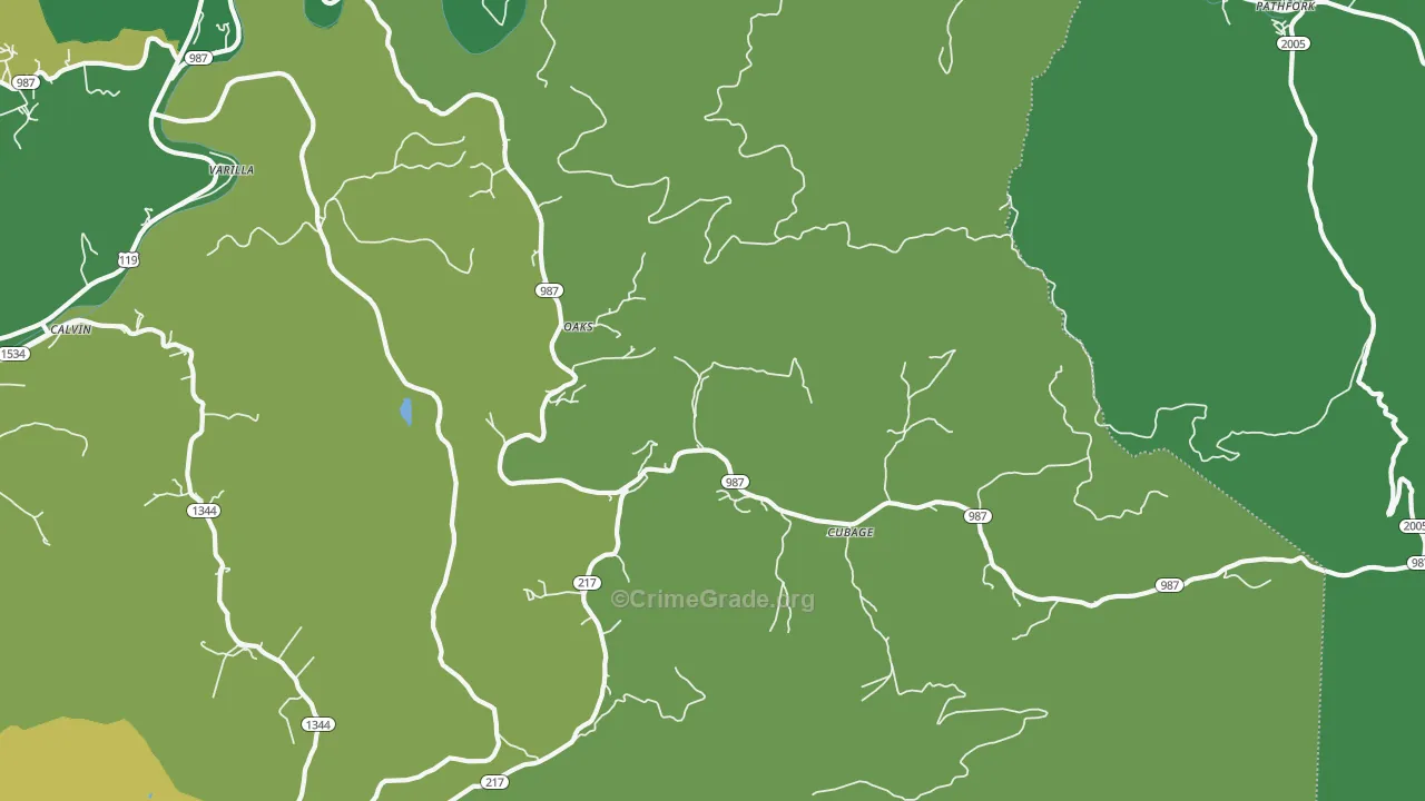 40856, KY Map of Vehicle Theft Rates