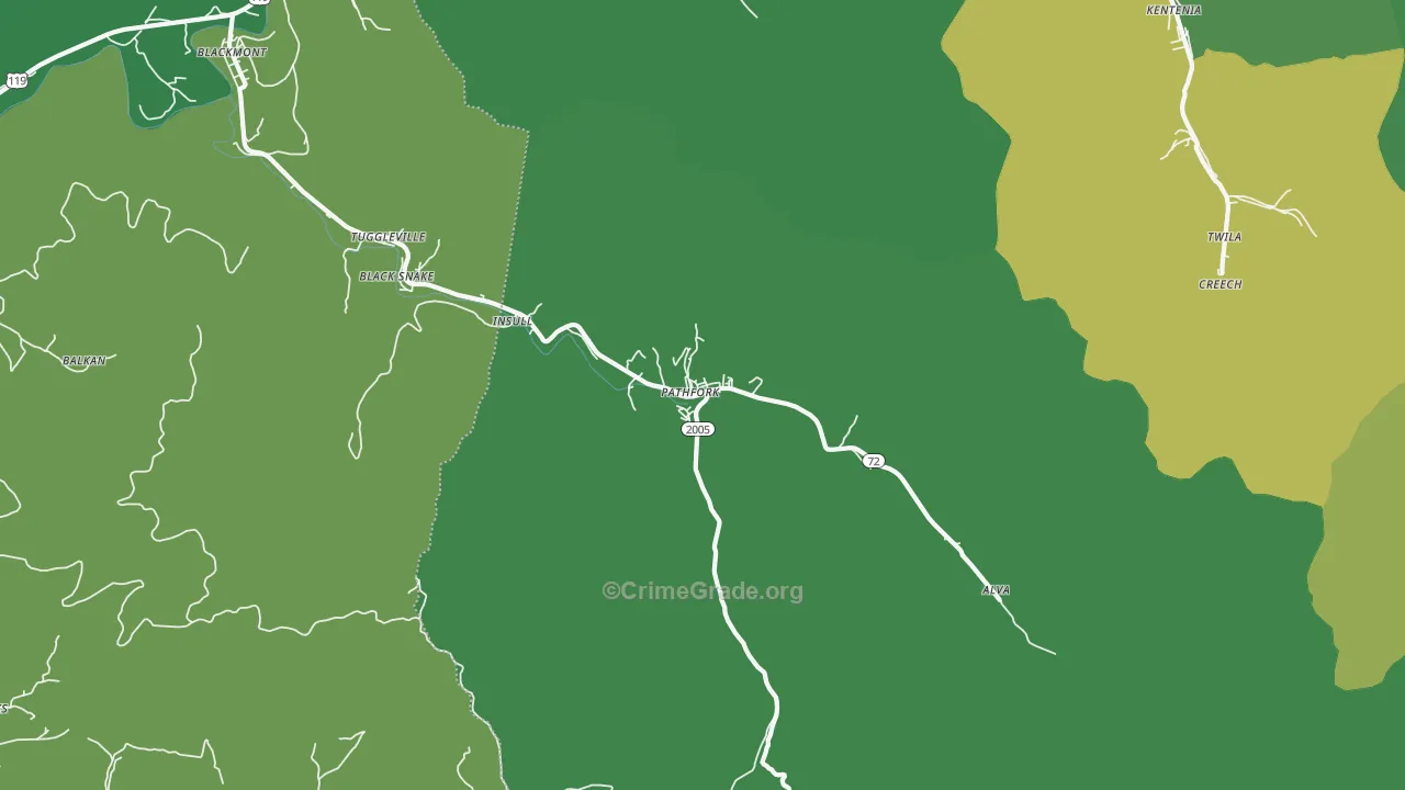 40863, KY Map of Vehicle Theft Rates