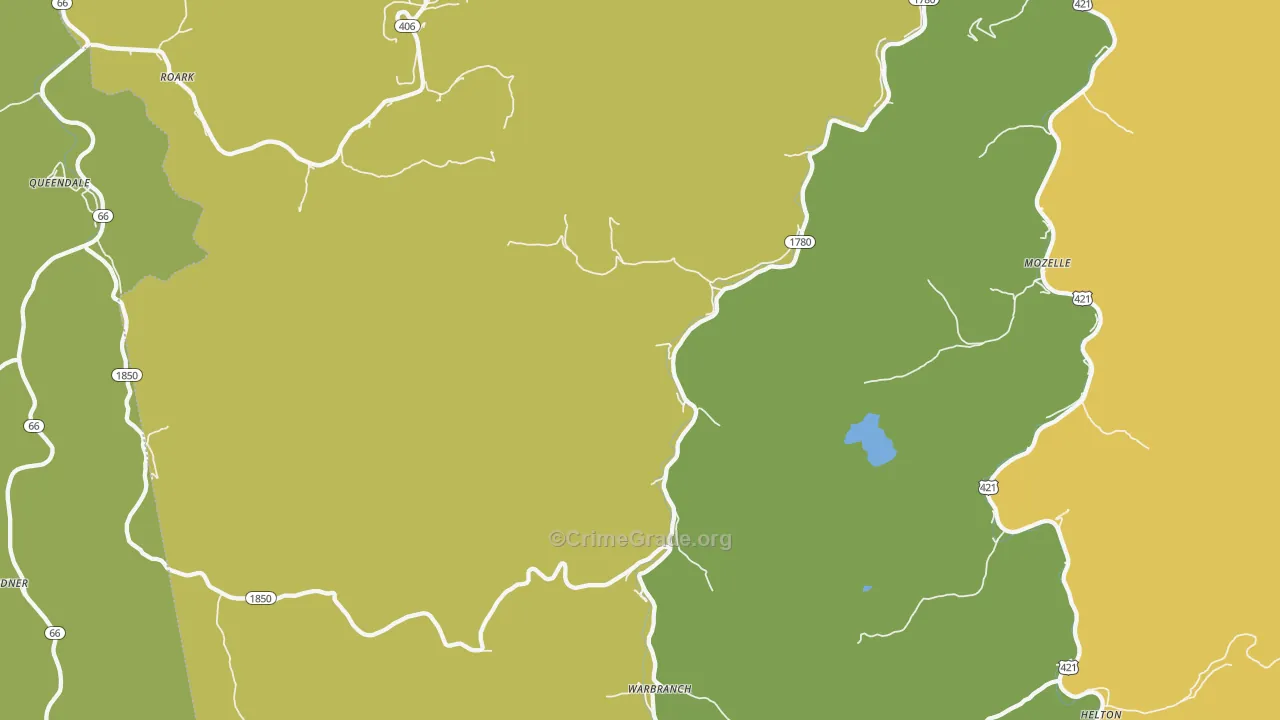 40874, KY Map of Vehicle Theft Rates