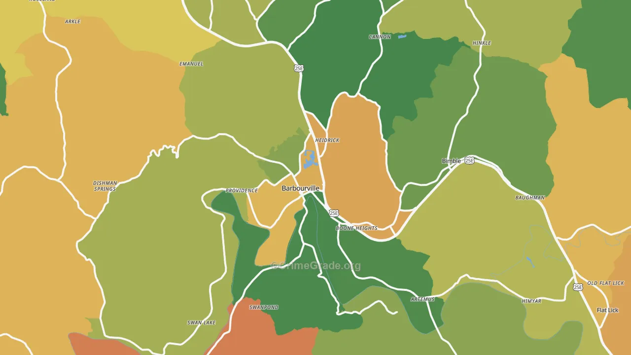 40906, KY Map of Vehicle Theft Rates