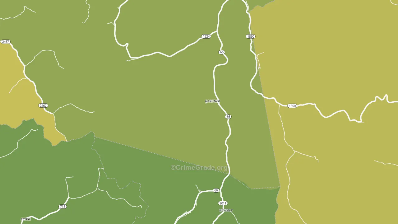 40913, KY Map of Vehicle Theft Rates