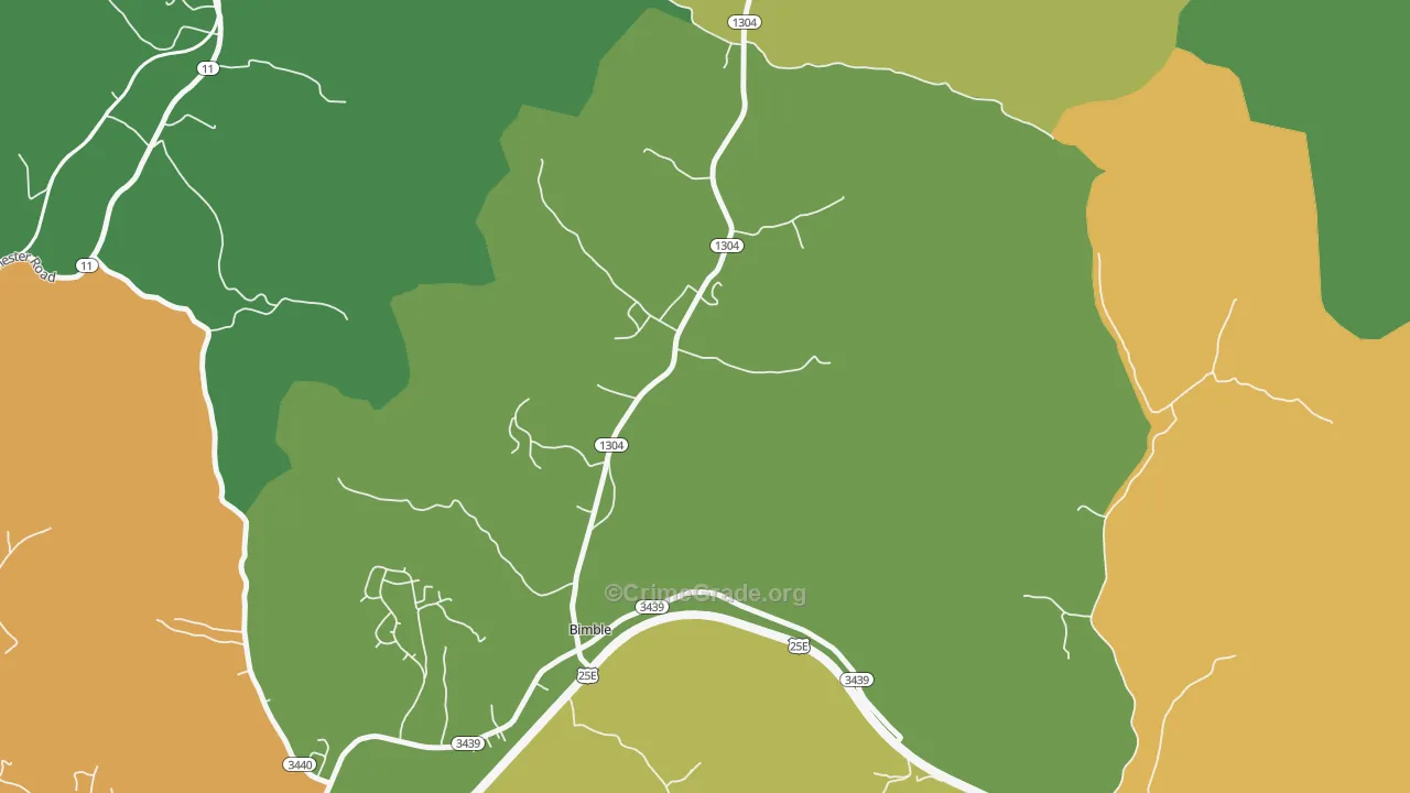 40915, KY Map of Vehicle Theft Rates