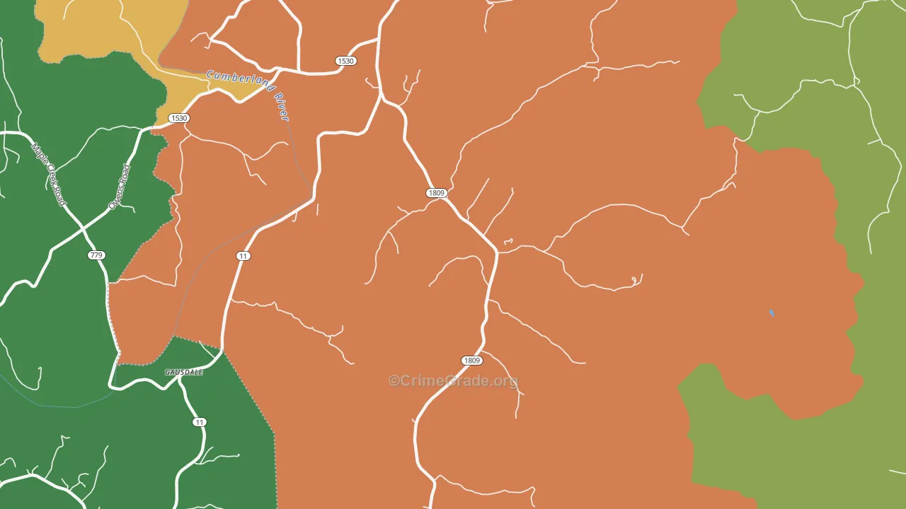 40921, KY Map of Vehicle Theft Rates