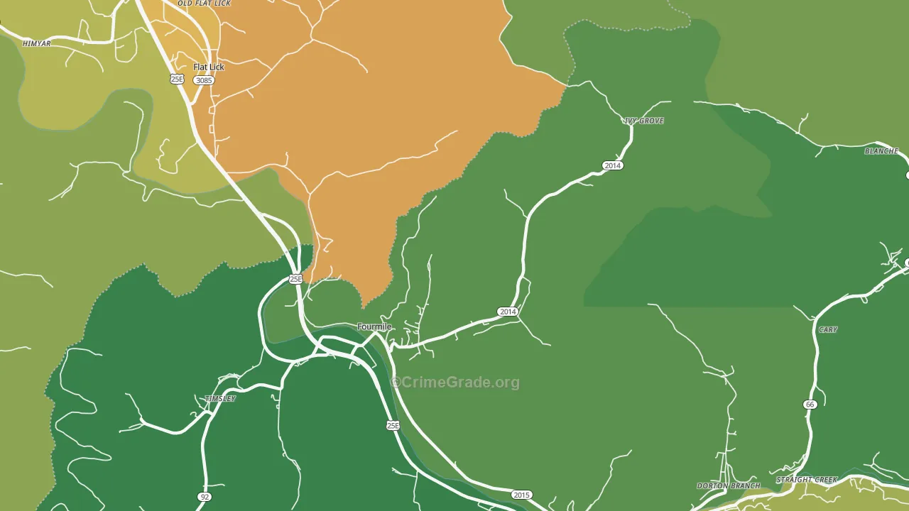 40939, KY Map of Vehicle Theft Rates