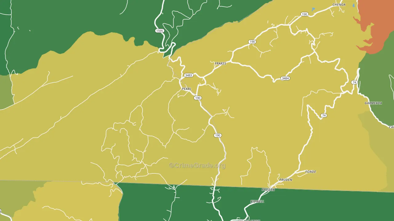 40940, KY Map of Vehicle Theft Rates