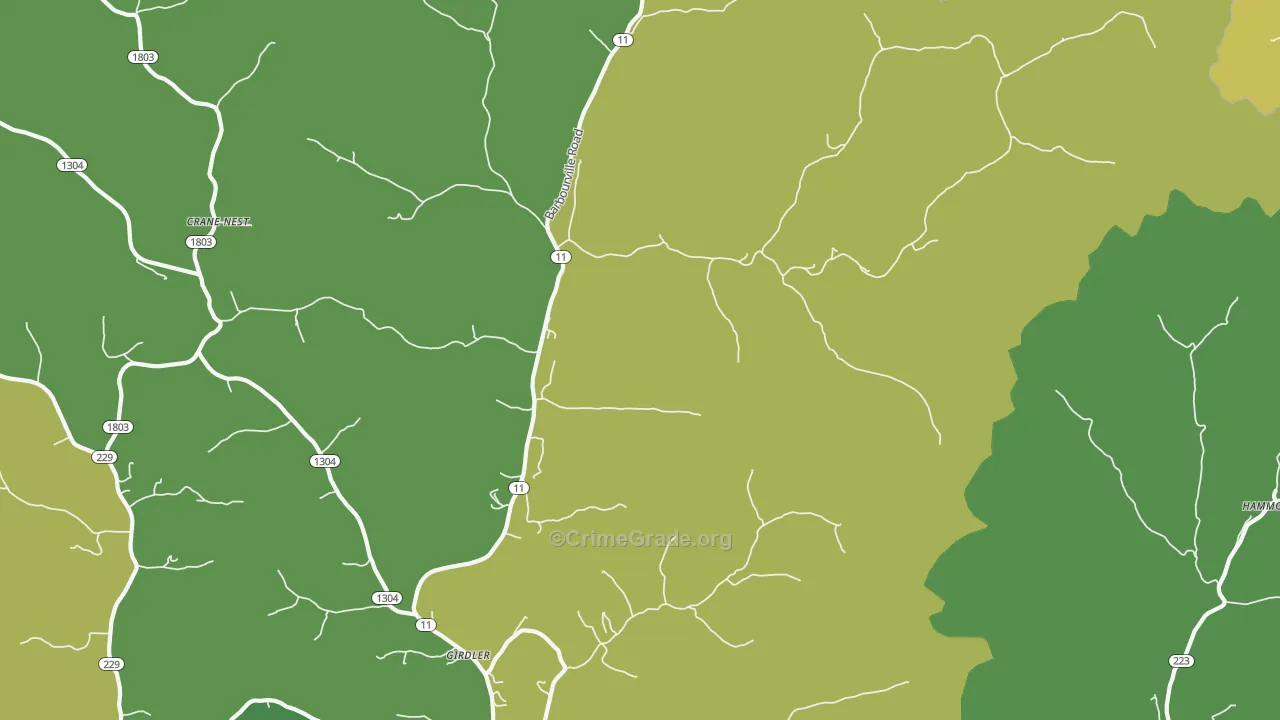40946, KY Map of Vehicle Theft Rates