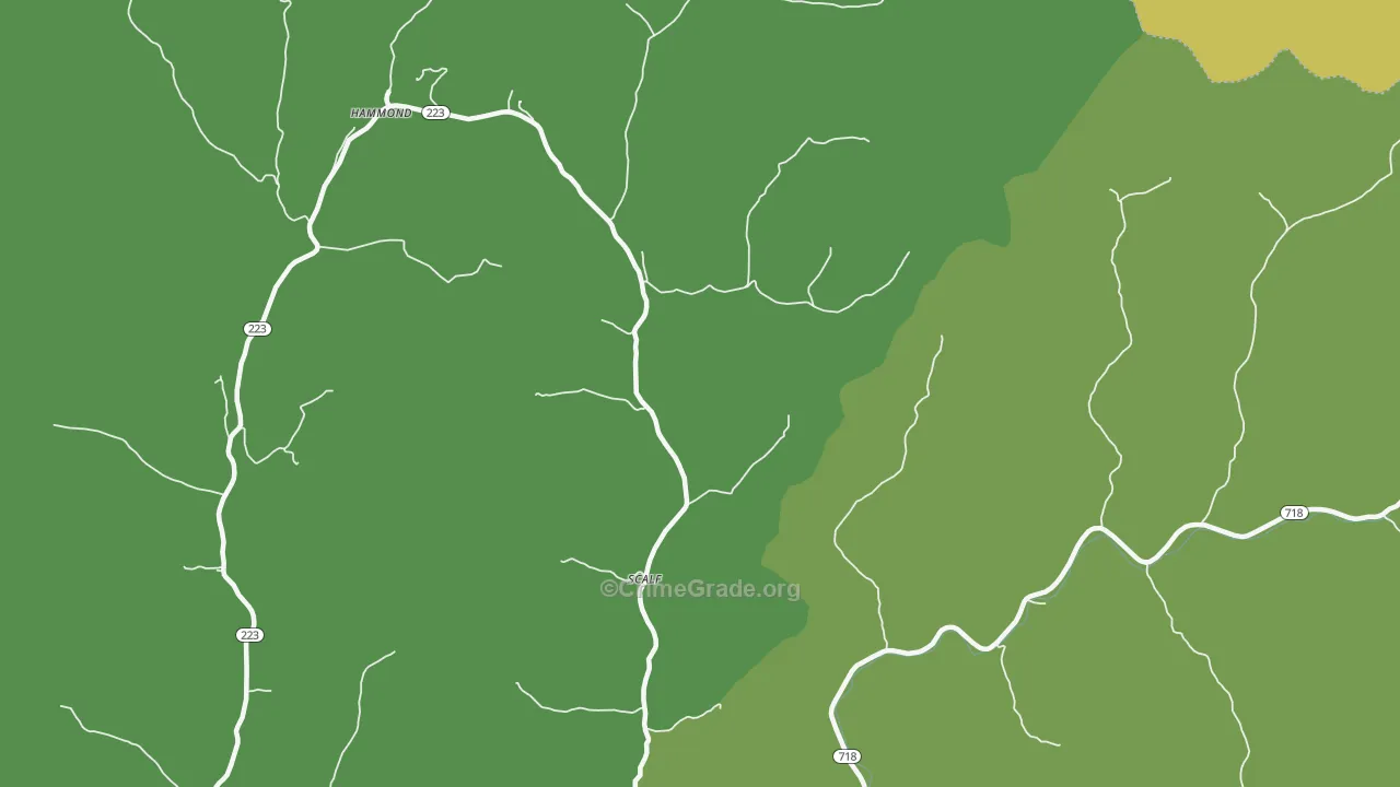 40982, KY Map of Vehicle Theft Rates