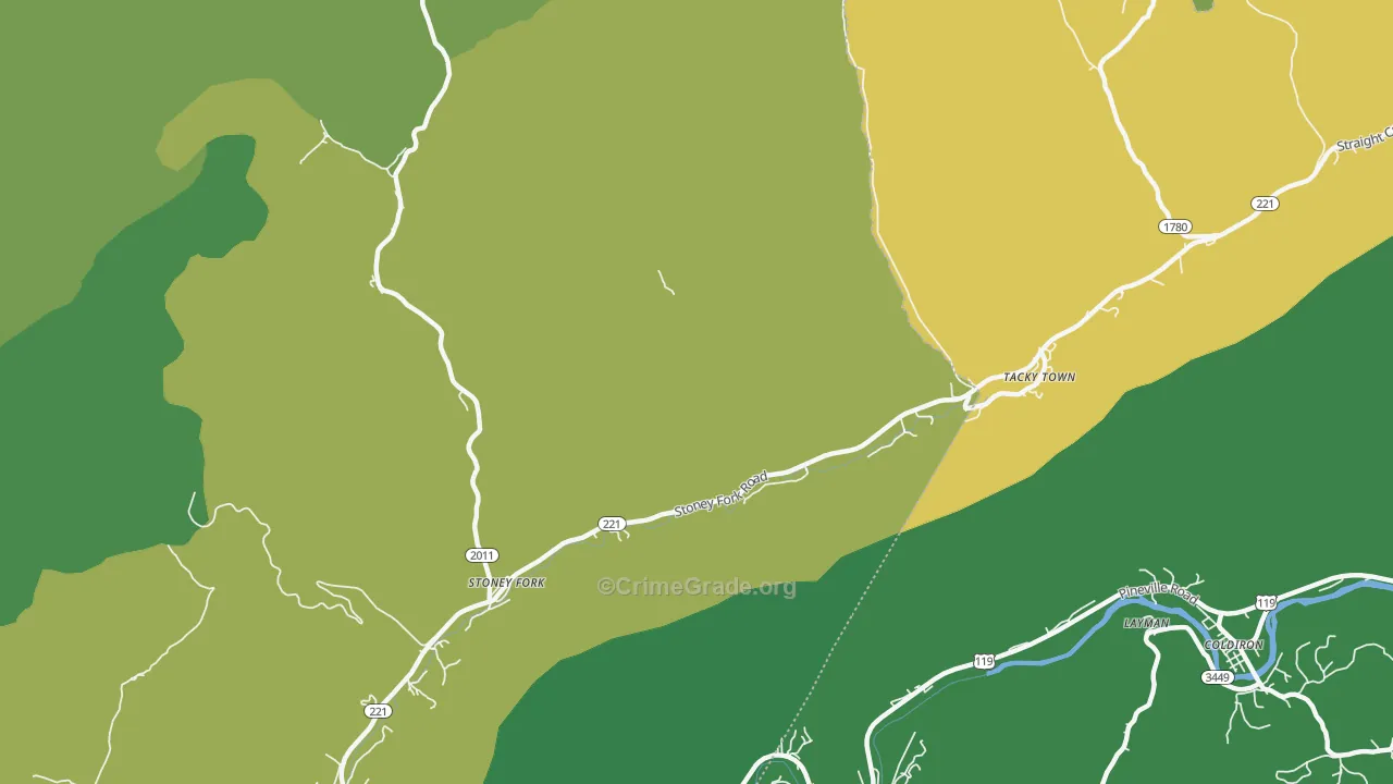 40988, KY Map of Vehicle Theft Rates