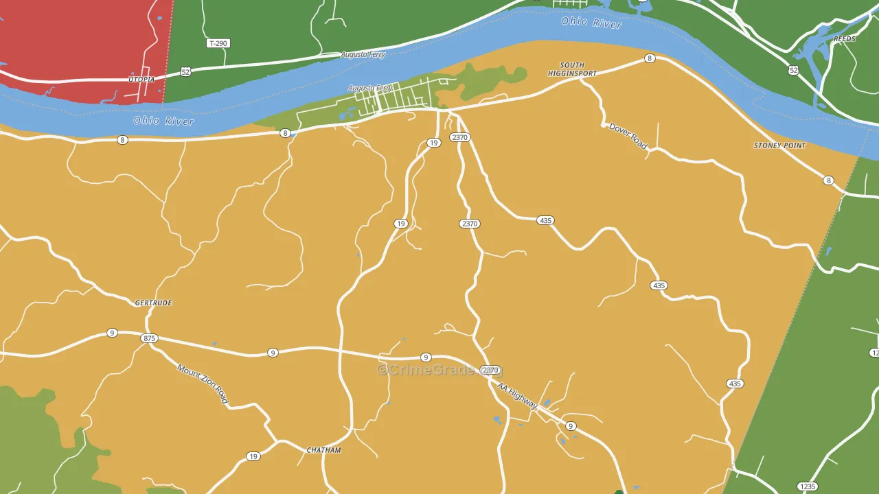 41002, KY Map of Vehicle Theft Rates