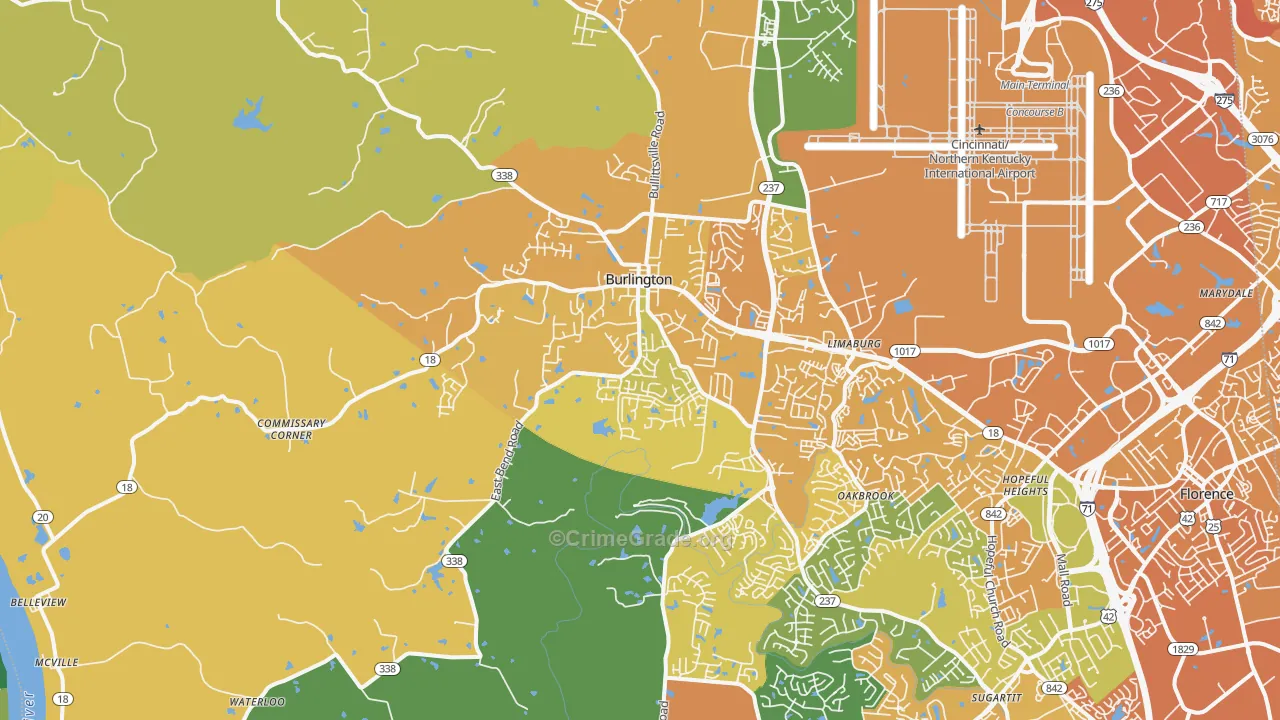 41005, KY Map of Vehicle Theft Rates