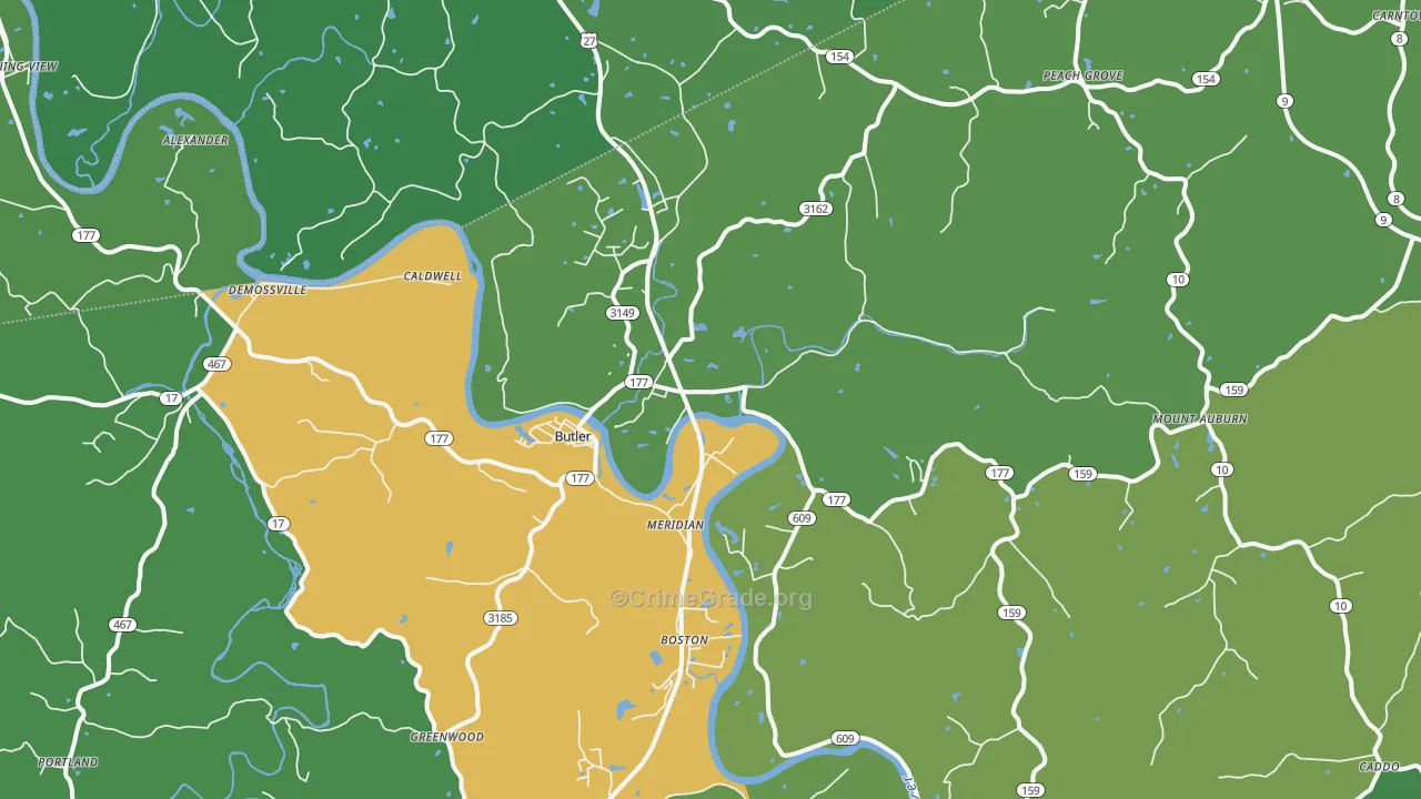 41006, KY Map of Vehicle Theft Rates