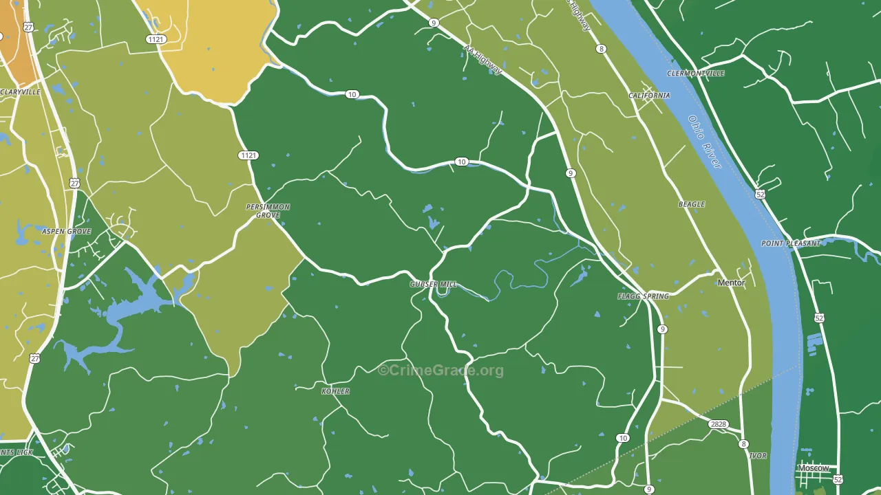 41007, KY Map of Vehicle Theft Rates