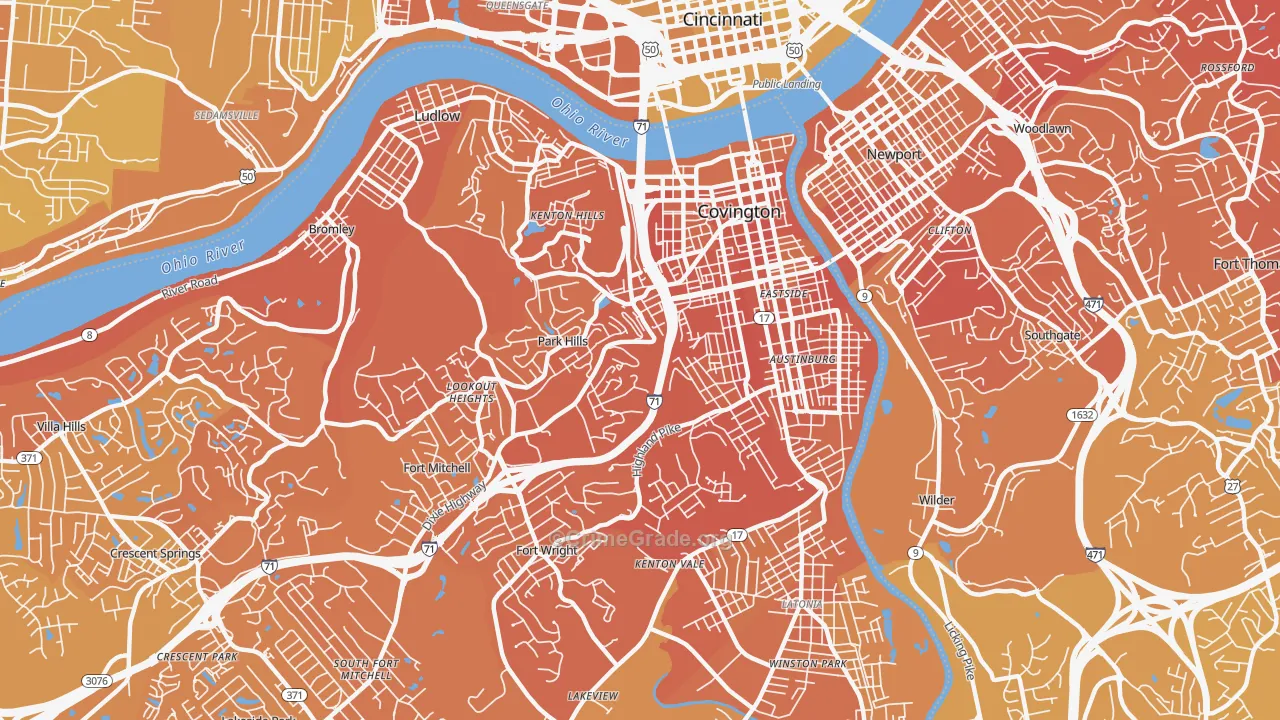 41011, KY Map of Vehicle Theft Rates