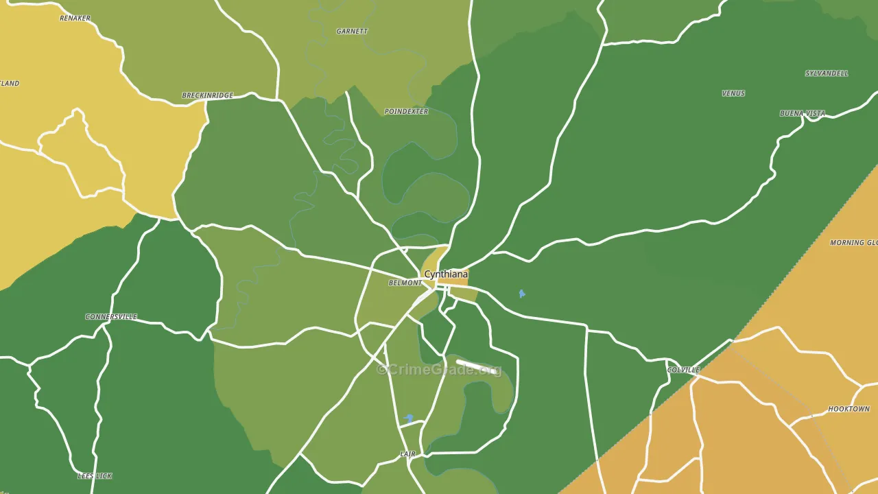41031, KY Map of Vehicle Theft Rates