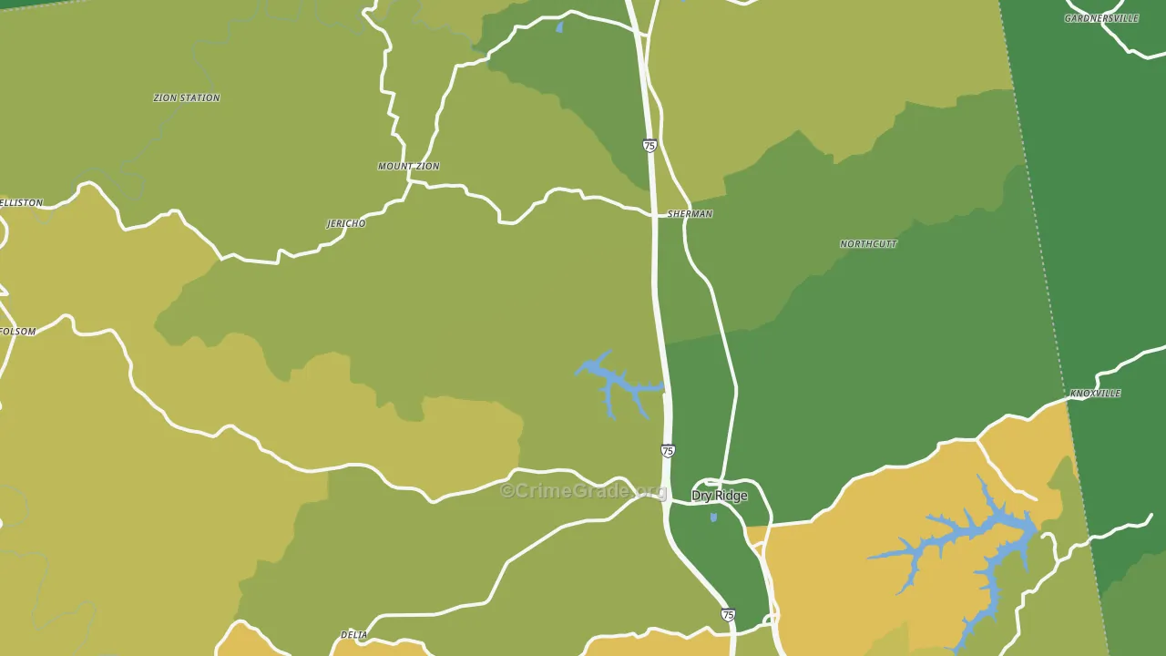 41035, KY Map of Vehicle Theft Rates