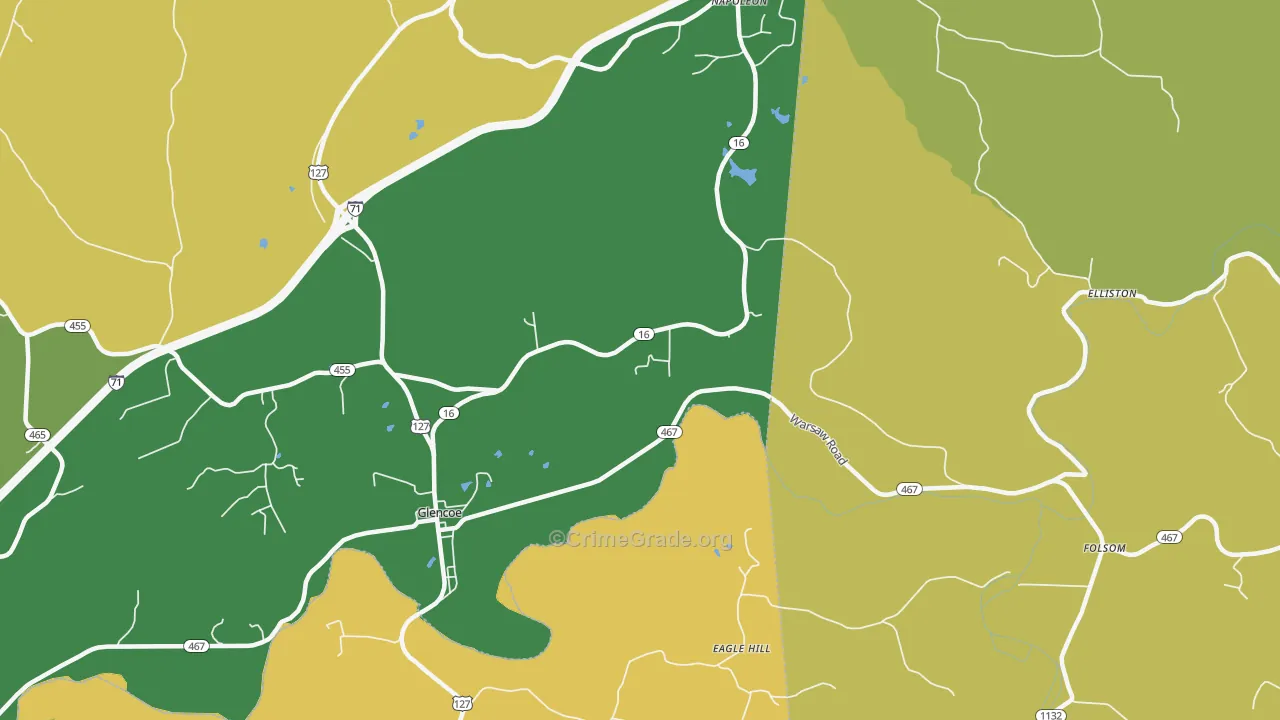 41046, KY Map of Vehicle Theft Rates