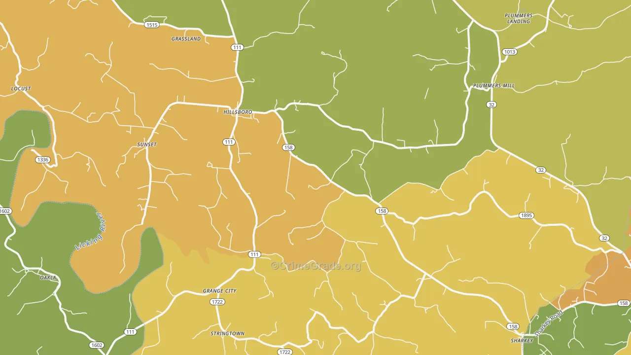 41049, KY Map of Vehicle Theft Rates