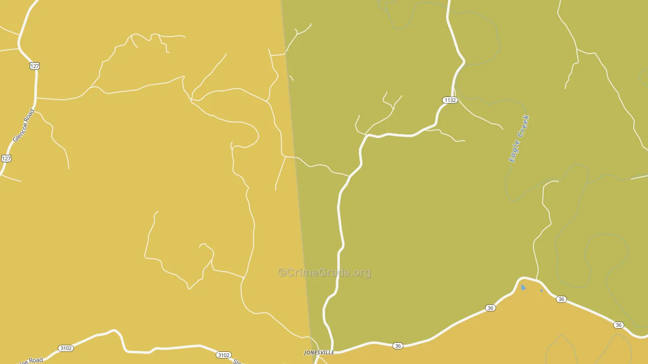 41052, KY Map of Vehicle Theft Rates