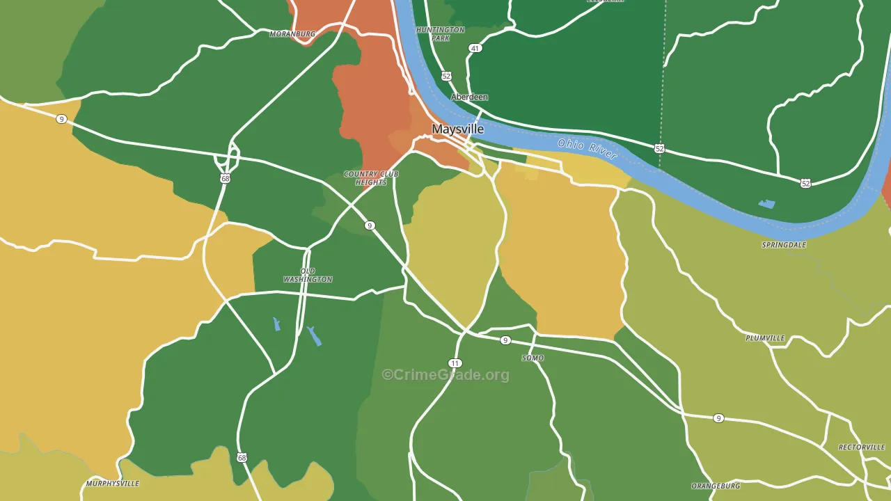 41056, KY Map of Vehicle Theft Rates