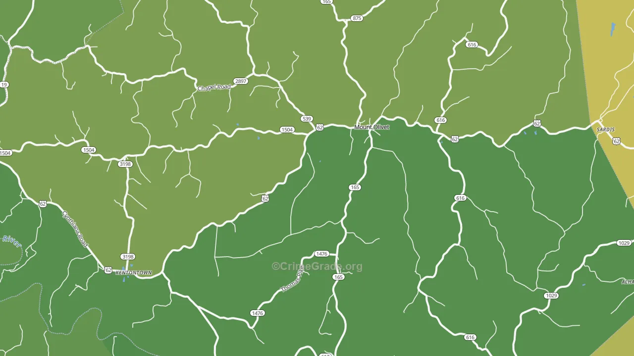 41064, KY Map of Vehicle Theft Rates