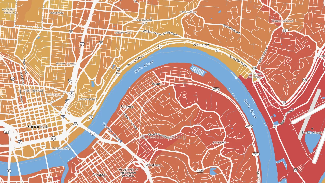 41074, KY Map of Vehicle Theft Rates