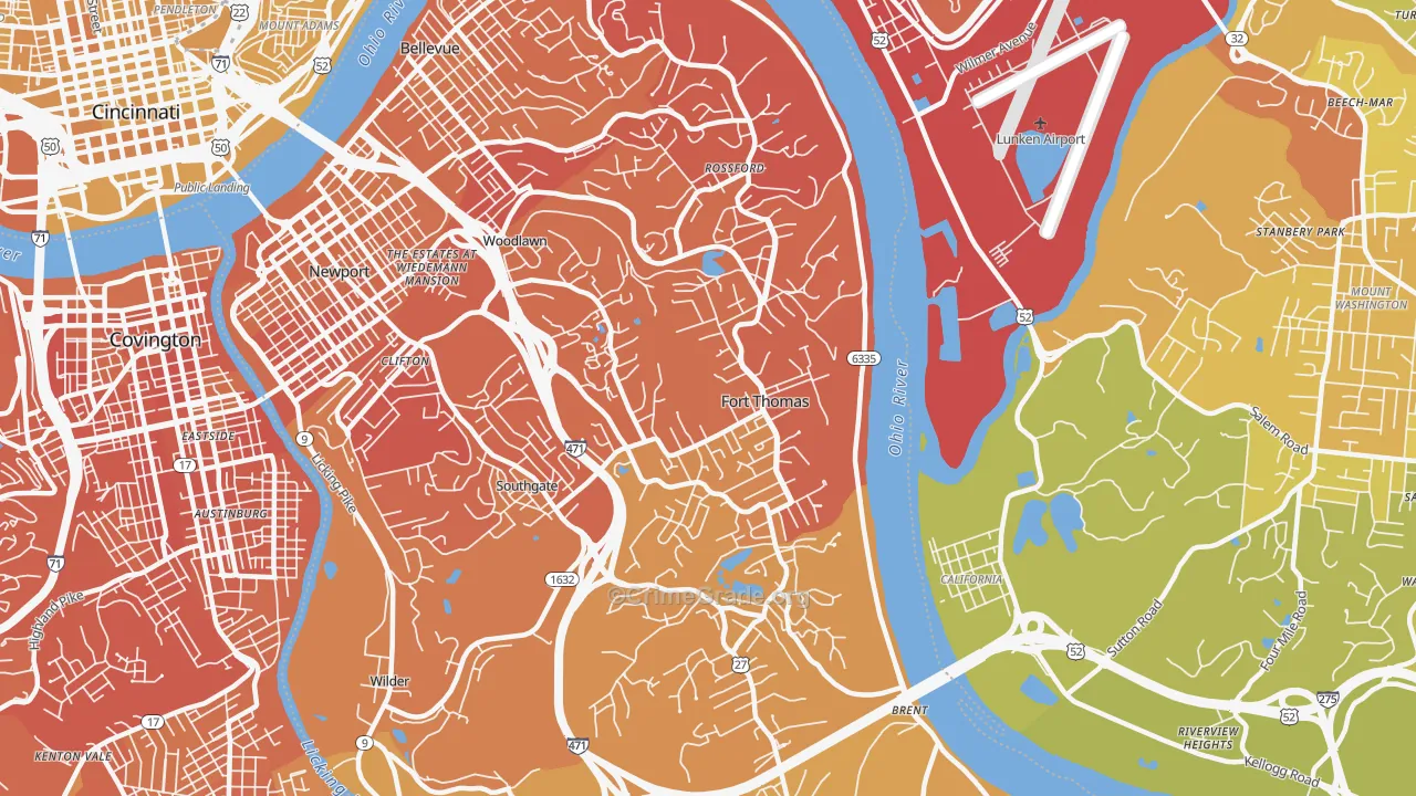 41075, KY Map of Vehicle Theft Rates