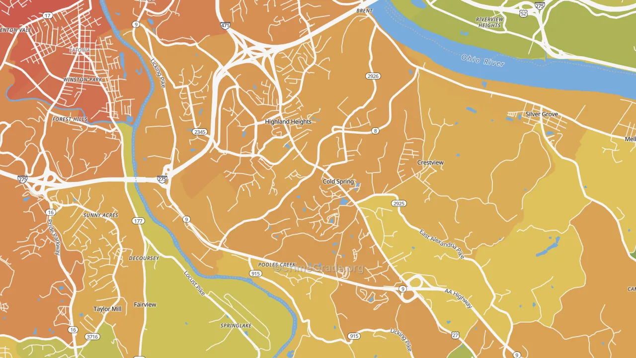 41076, KY Map of Vehicle Theft Rates