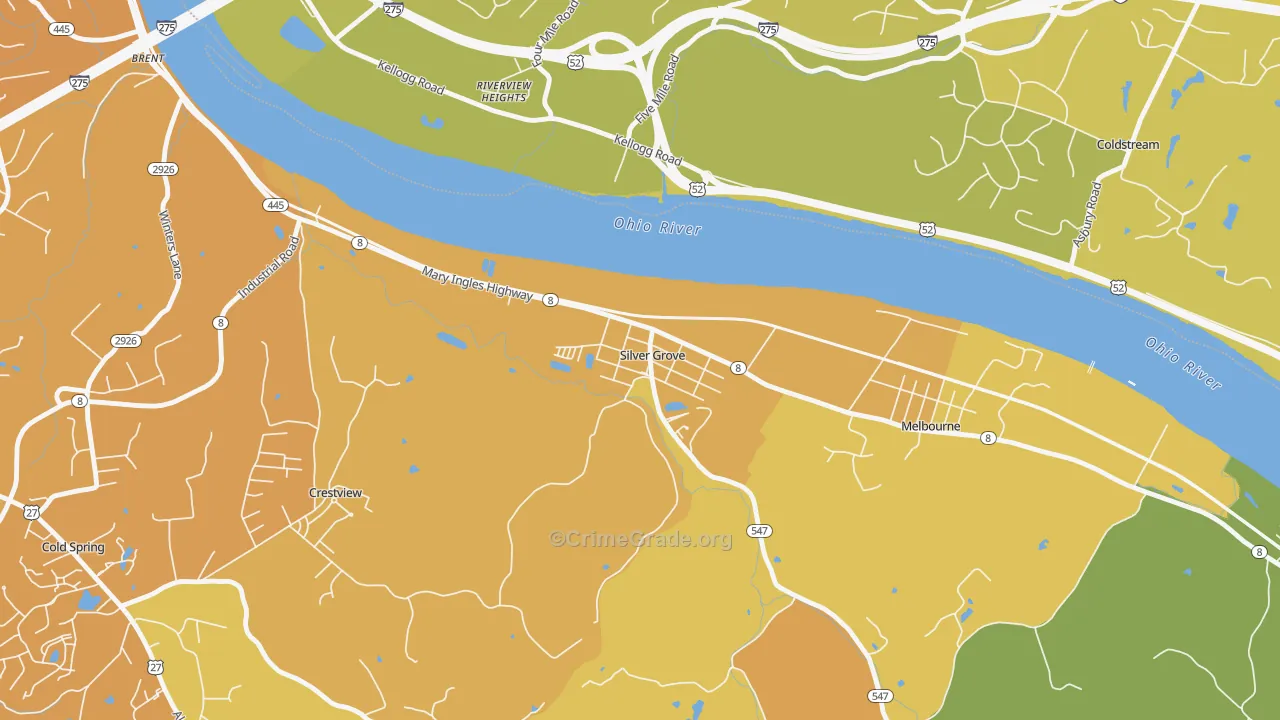41085, KY Map of Vehicle Theft Rates