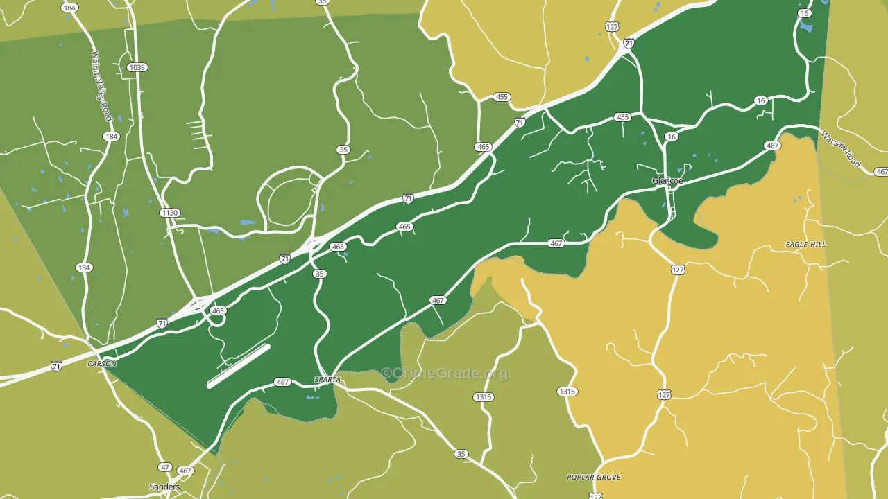 41086, KY Map of Vehicle Theft Rates
