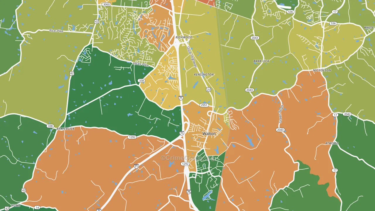 41094, KY Map of Vehicle Theft Rates