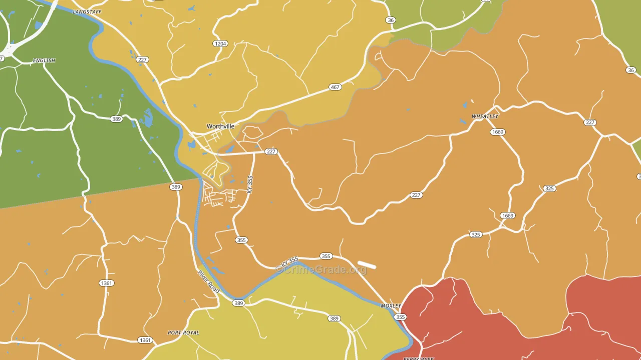 41098, KY Map of Vehicle Theft Rates