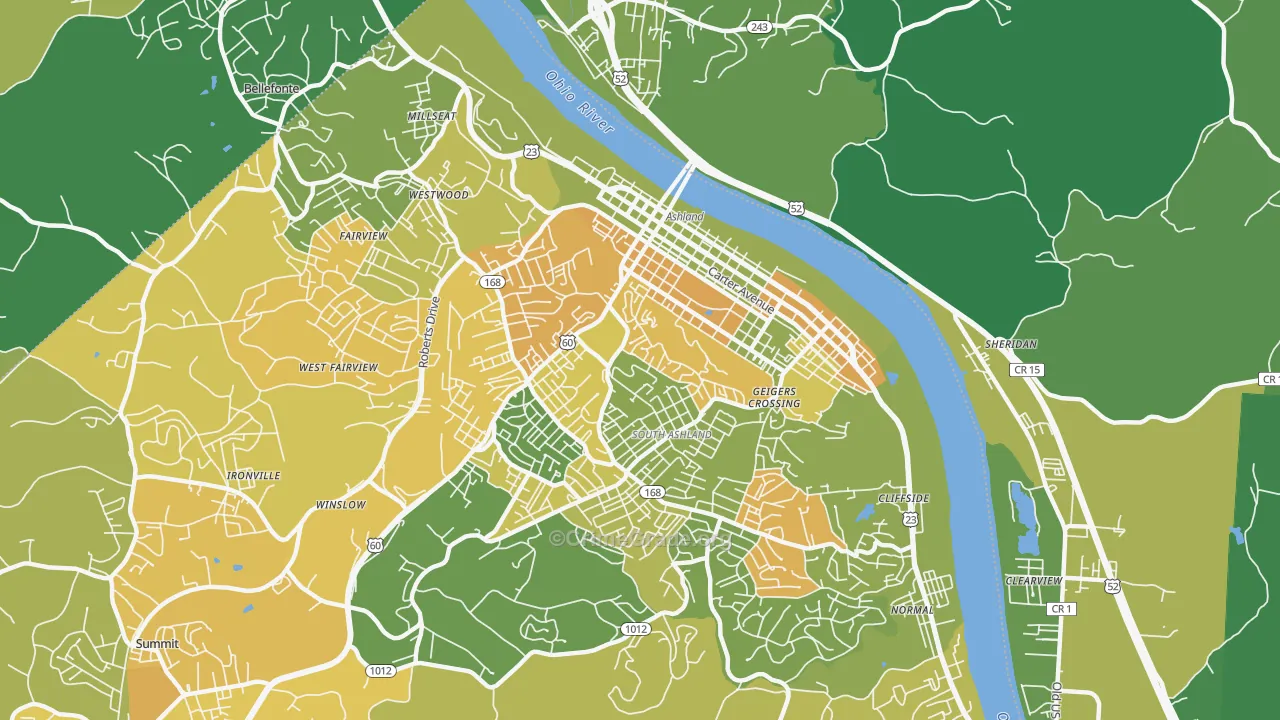 41101, KY Map of Vehicle Theft Rates